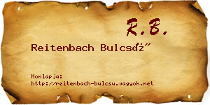 Reitenbach Bulcsú névjegykártya